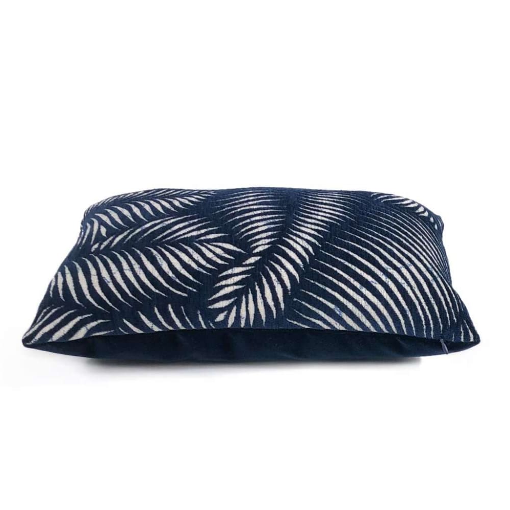 Arcadia Navy Blue Botanical Ferns Chenille Pillow Cover Cushion Pillow Case Euro Sham 16x16 18x18 20x20 22x22 24x24 26x26 28x28 Lumbar Pillow 12x18 12x20 12x24 14x20 16x26 by Aloriam