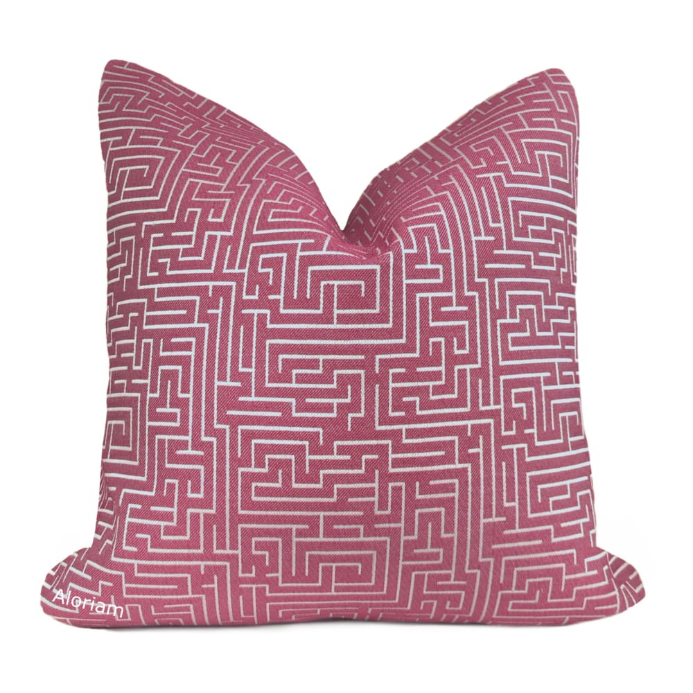 Ariadne Pink Labyrinth Maze Pillow Cover - Aloriam