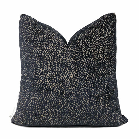 Ascott Black Abstract Cut Velvet Dots Pillow Cover - Aloriam