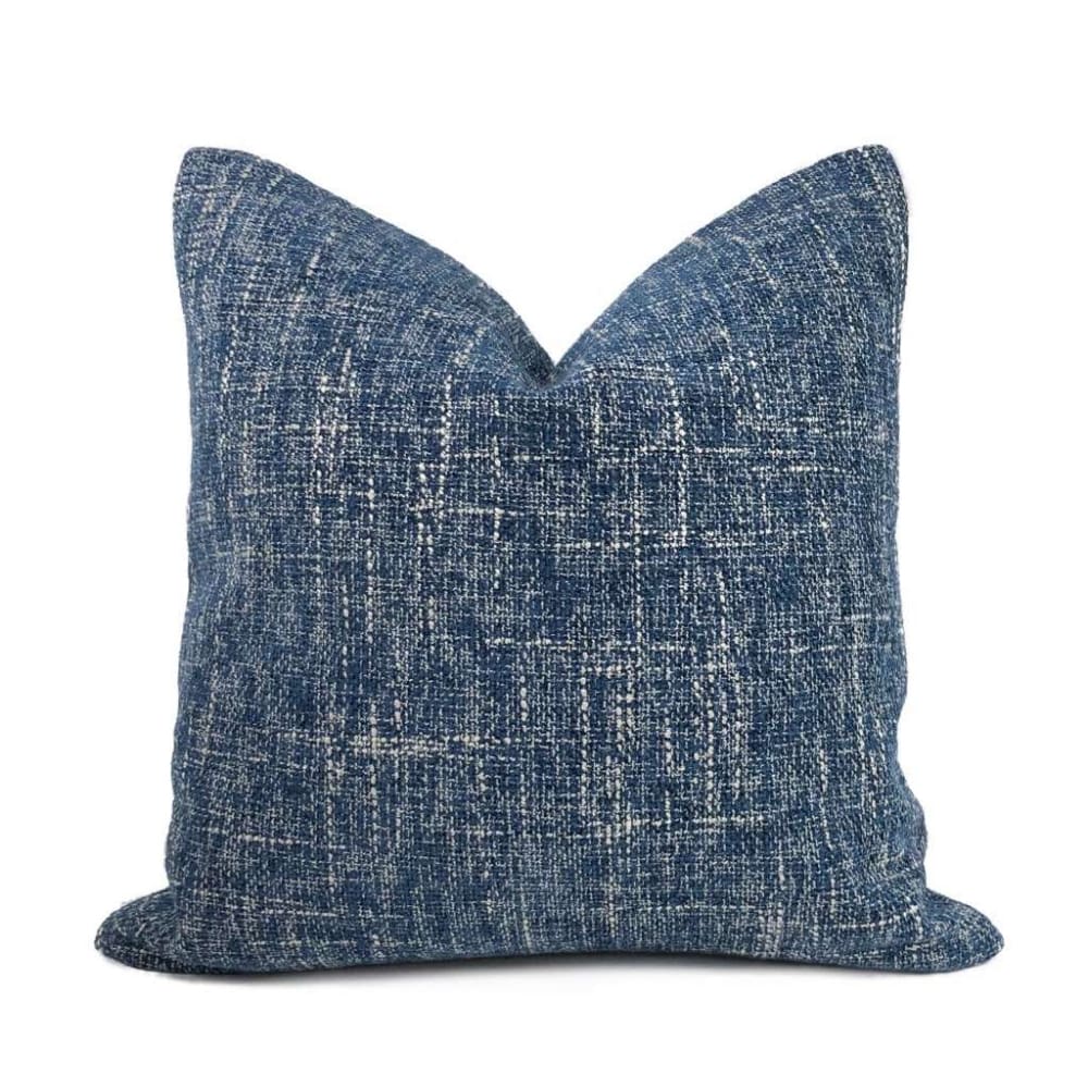 Bailey Ocean Blue Tweed Textured Pillow Cover - Aloriam