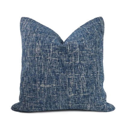 Bailey Ocean Blue Tweed Textured Pillow Cover - Aloriam
