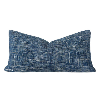 Bailey Ocean Blue Tweed Textured Pillow Cover - Aloriam