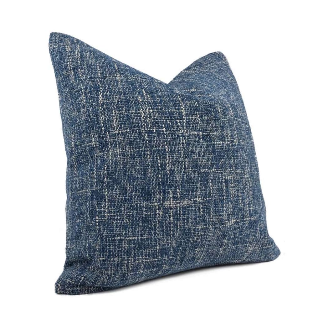 Bailey Ocean Blue Tweed Textured Pillow Cover - Aloriam
