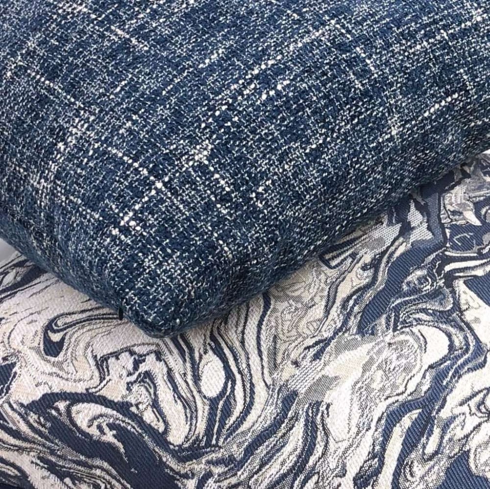 Bailey Ocean Blue Tweed Textured Pillow Cover - Aloriam