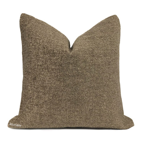 Benjamin Medium Brown Chenille Pillow Cover - Aloriam