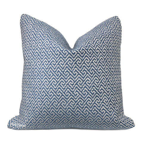 Bensen Ocean Blue Switchback Geometric Pillow Cover - Aloriam