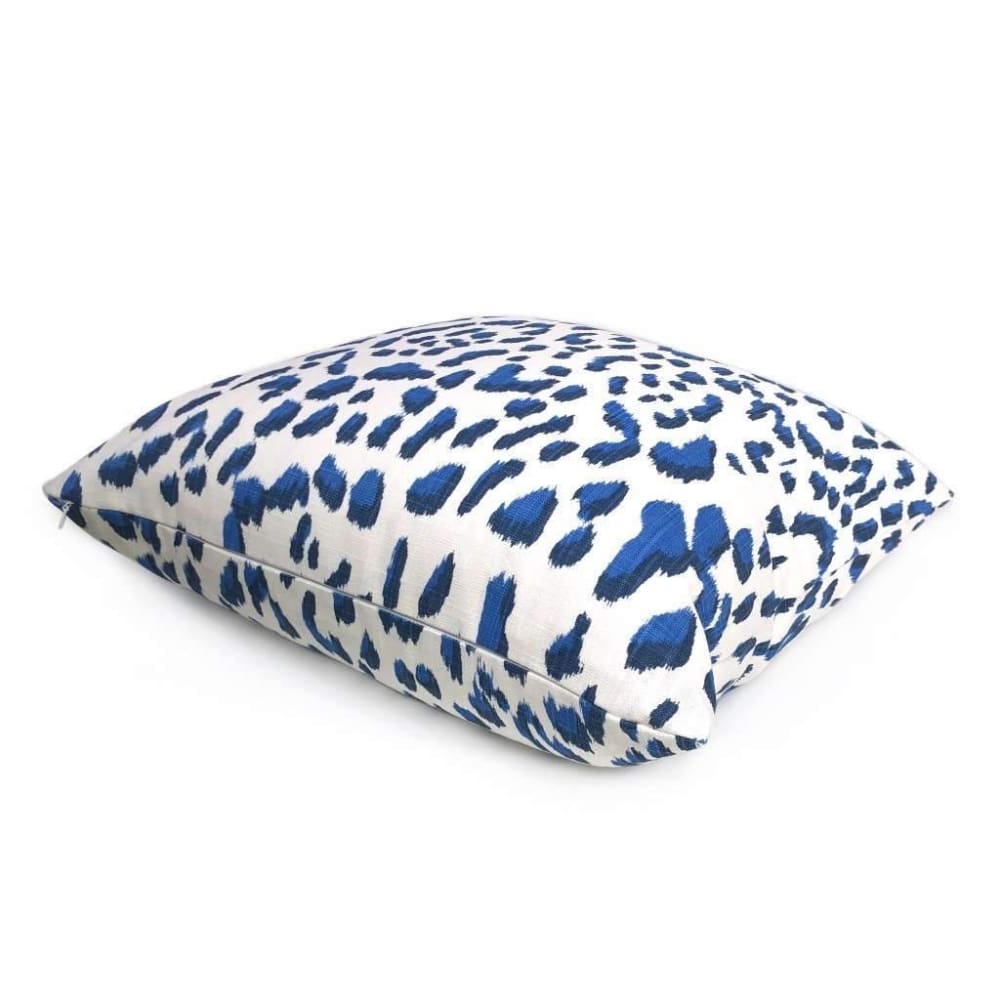 Brenner Blue & White Leopard Print Pillow Cover Cushion Pillow Case Euro Sham 16x16 18x18 20x20 22x22 24x24 26x26 28x28 Lumbar Pillow 12x18 12x20 12x24 14x20 16x26 by Aloriam