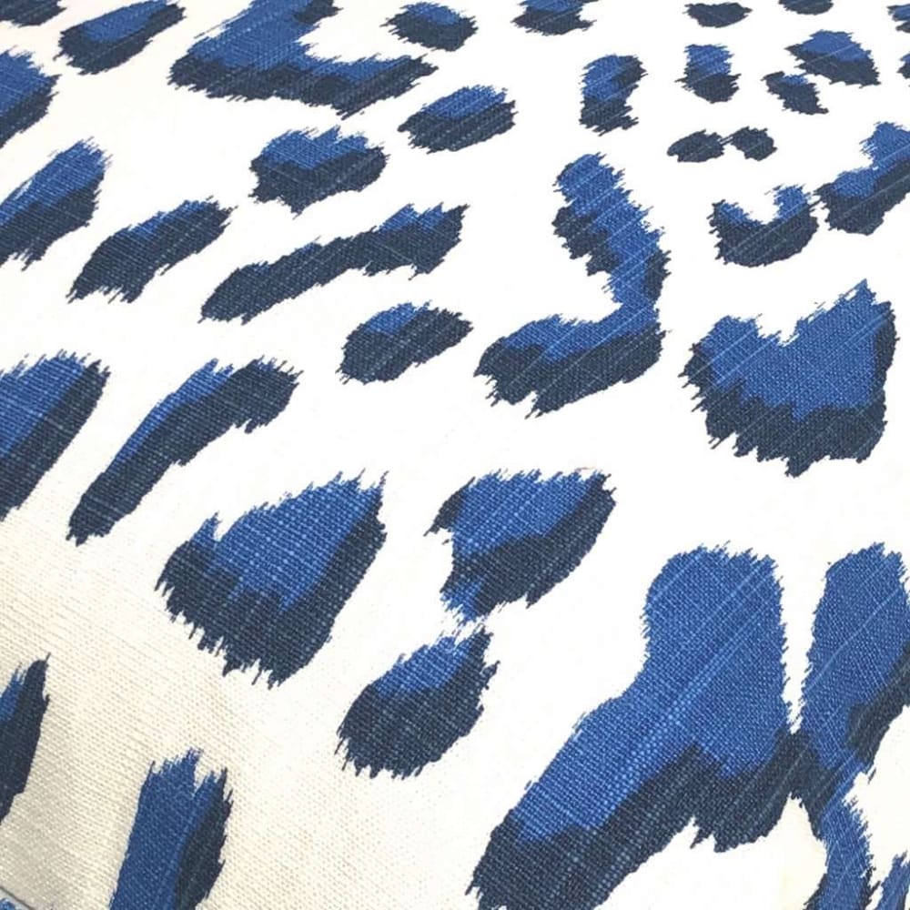 Brenner Blue & White Leopard Print Pillow Cover Cushion Pillow Case Euro Sham 16x16 18x18 20x20 22x22 24x24 26x26 28x28 Lumbar Pillow 12x18 12x20 12x24 14x20 16x26 by Aloriam