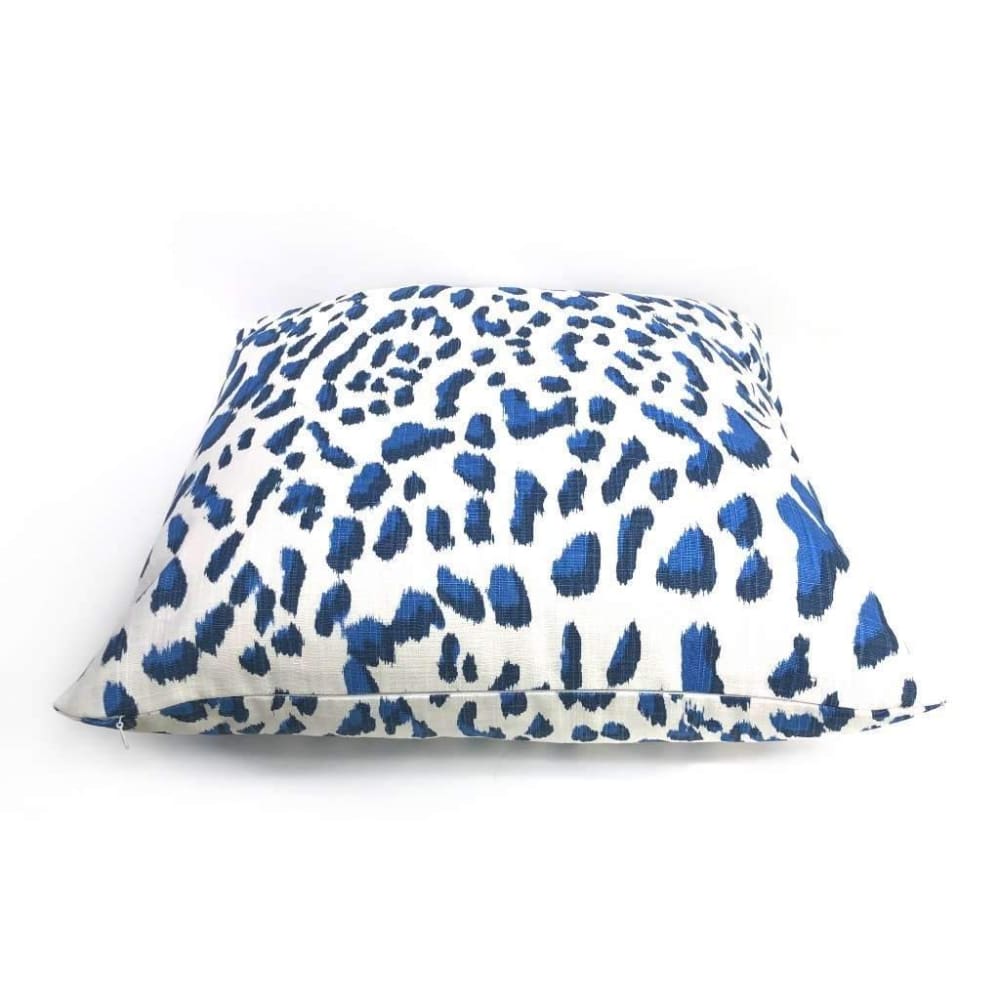 Brenner Blue & White Leopard Print Pillow Cover Cushion Pillow Case Euro Sham 16x16 18x18 20x20 22x22 24x24 26x26 28x28 Lumbar Pillow 12x18 12x20 12x24 14x20 16x26 by Aloriam