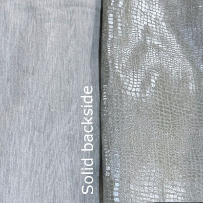 Caiman Silver Blue Metallic Faux Crocodile Skin Pillow Cover Aloriam