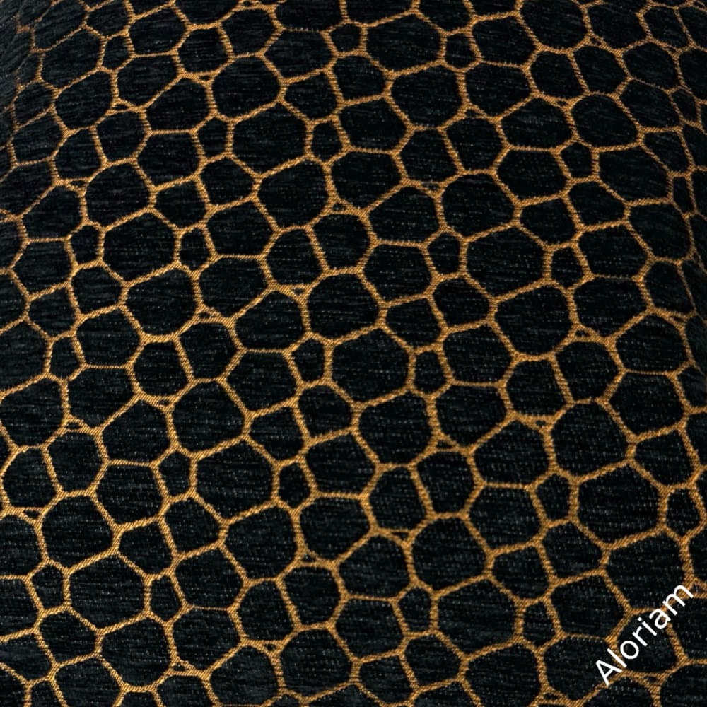 Carrick Black Copper Modern Geometric Chenille Pillow Cover - Aloriam