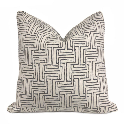 Carson Cream Gray Maze Pillow Cover - Aloriam