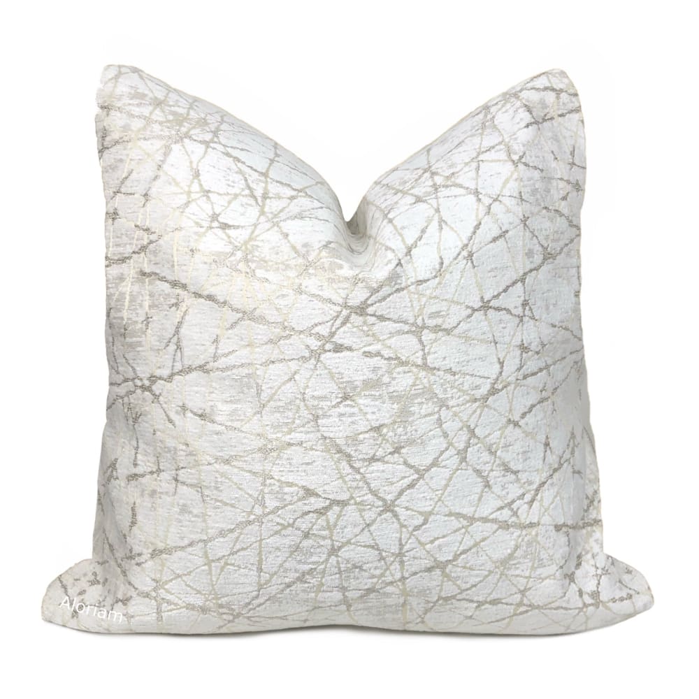 Celine White Modern Texture Chenille Pillow Cover - Aloriam