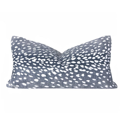 Cervidae Navy Blue White Deer Hide Animal Print Pillow Cover - Aloriam