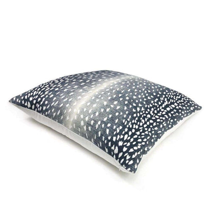 Cervidae Navy Blue White Deer Hide Animal Print Pillow Cover - Aloriam