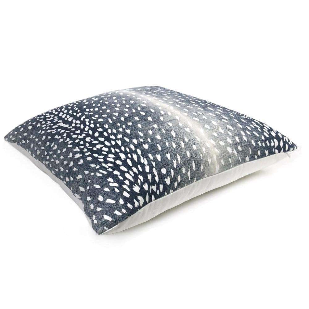 Cervidae Navy Blue White Deer Hide Animal Print Pillow Cover - Aloriam