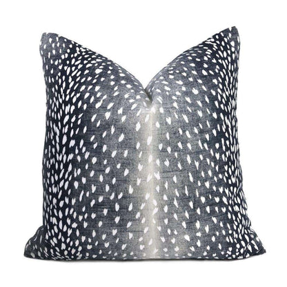 Cervidae Navy Blue White Deer Hide Animal Print Pillow Cover - Aloriam