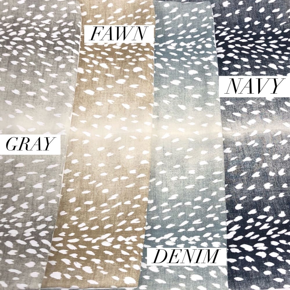 Cervidae Navy Blue White Deer Hide Animal Print Pillow Cover - Aloriam