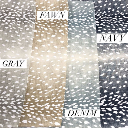 Cervidae Navy Blue White Deer Hide Animal Print Pillow Cover - Aloriam