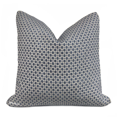 Chelsea Slate Blue Geometric Chenille Pillow Cover - Aloriam