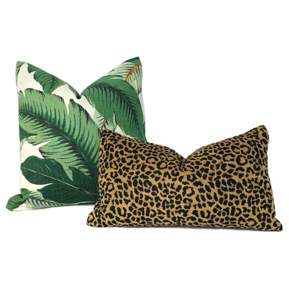 Classic Gold & Black Leopard Spots Chenille Pillow Cover - Aloriam