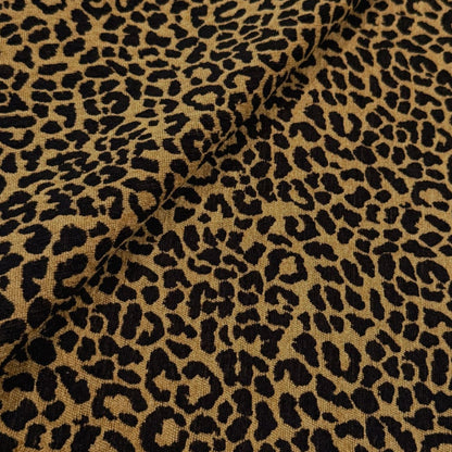 Classic Gold & Black Leopard Spots Chenille Pillow Cover - Aloriam