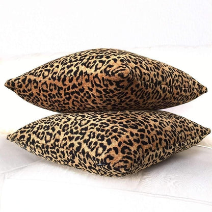Classic Gold & Black Leopard Spots Chenille Pillow Cover - Aloriam