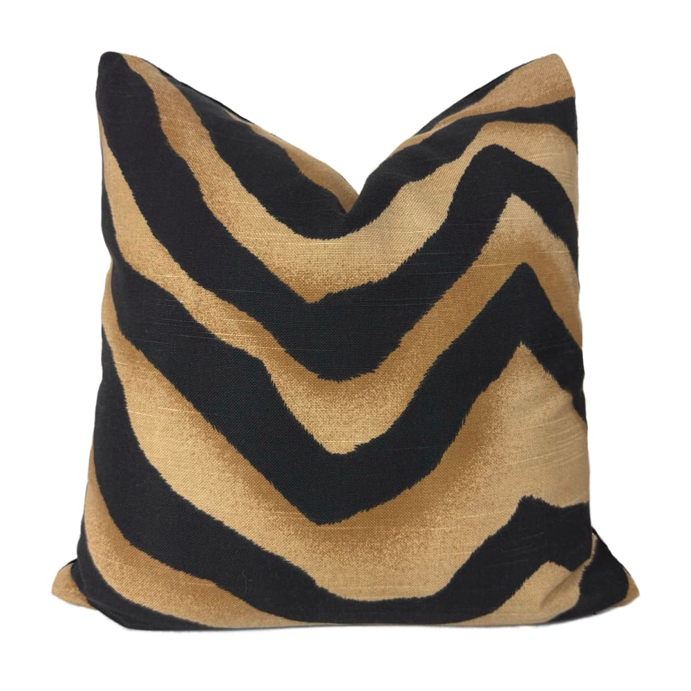 (CLEARANCE) Darrow Black Brown Tiger Stripe Pillow Cover - Aloriam