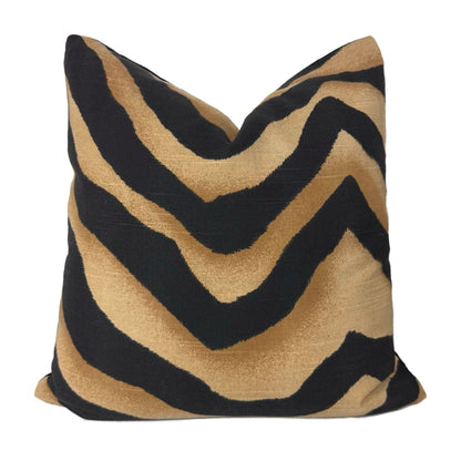 (CLEARANCE) Darrow Black Brown Tiger Stripe Pillow Cover - Aloriam
