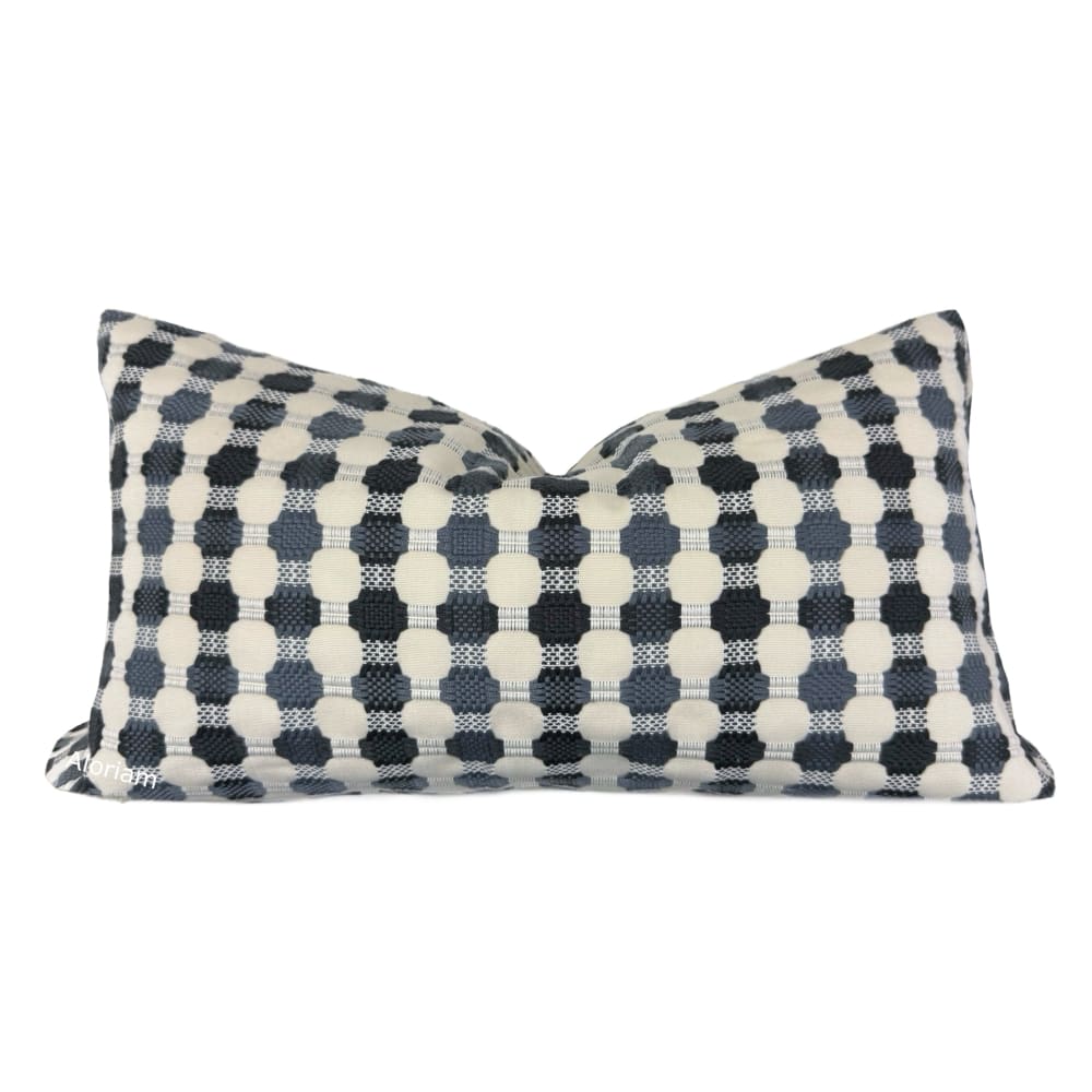 (CLEARANCE) Designer Black Gray Cream Checks Geometric Texture Pillow Cover - Aloriam
