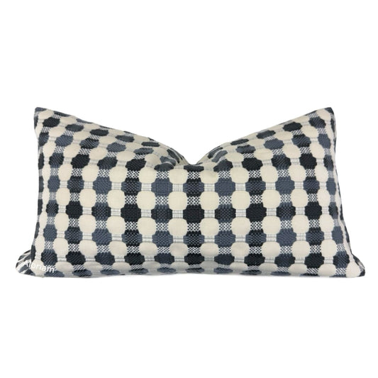 (CLEARANCE) Designer Black Gray Cream Checks Geometric Texture Pillow Cover - Aloriam