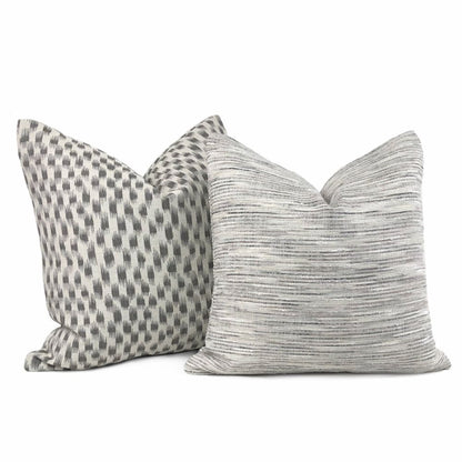 Erie Cream Gray Taupe Tonal Slub Chenille Pillow Cover - Aloriam