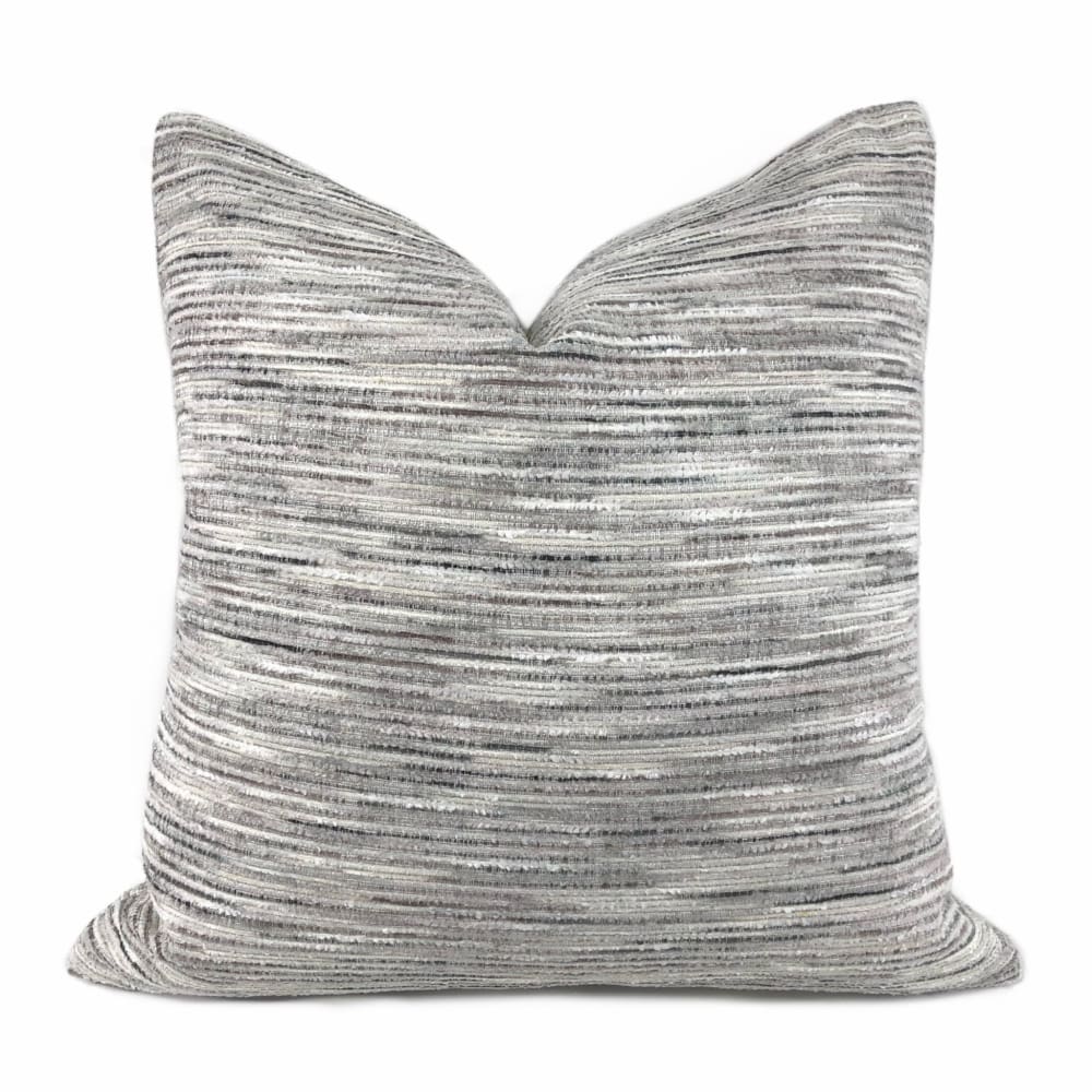 Erie Cream Gray Taupe Tonal Slub Chenille Pillow Cover - Aloriam