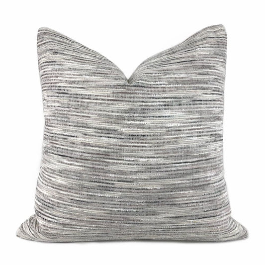 Erie Cream Gray Taupe Tonal Slub Chenille Pillow Cover - Aloriam