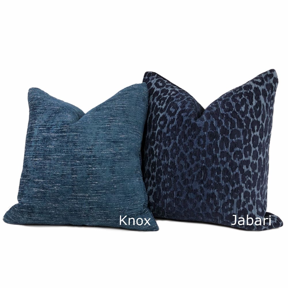 Knox Azure Blue Slub Textured Chenille Pillow Cover - Aloriam