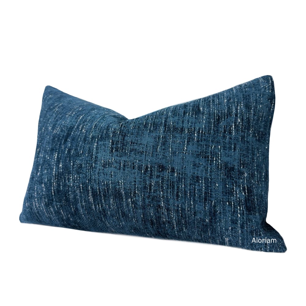 (CLEARANCE) Knox Azure Blue Slub Textured Chenille Pillow Cover - Aloriam