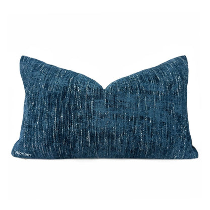 (CLEARANCE) Knox Azure Blue Slub Textured Chenille Pillow Cover - Aloriam