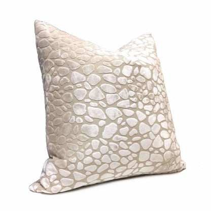 Malindi Cream Modern Animal Pebble Spot Velvet Pillow Case Euro Sham 24x24 26x26 28x28