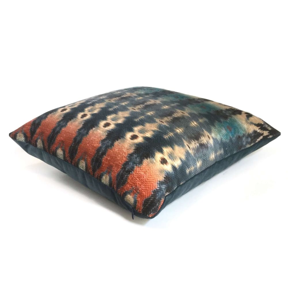 Meza Southwest Blue Rust Cream Velveteen Pillow Cover Cushion Pillow Case Euro Sham 16x16 18x18 20x20 22x22 24x24 26x26 28x28 Lumbar Pillow 12x18 12x20 12x24 14x20 16x26 by Aloriam