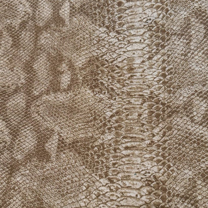 (CLEARANCE) Tan Brown Faux Snakeskin Reptile Cotton Print Pillow Cover - Aloriam