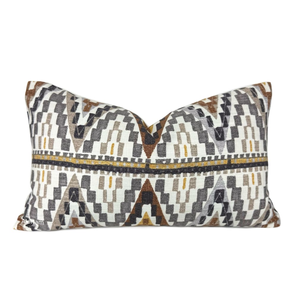 (CLEARANCE) Yuma Southwest Chevron Pillow Cover - Fits 12x20 insert (11x19 cover) / Pattern front - Solid back - Aloriam