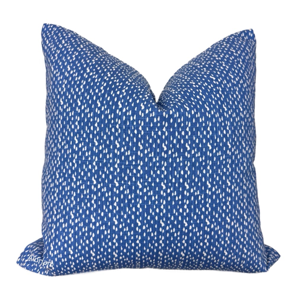 Dana Blue White Dots Modern Cotton Pillow Cover - Aloriam