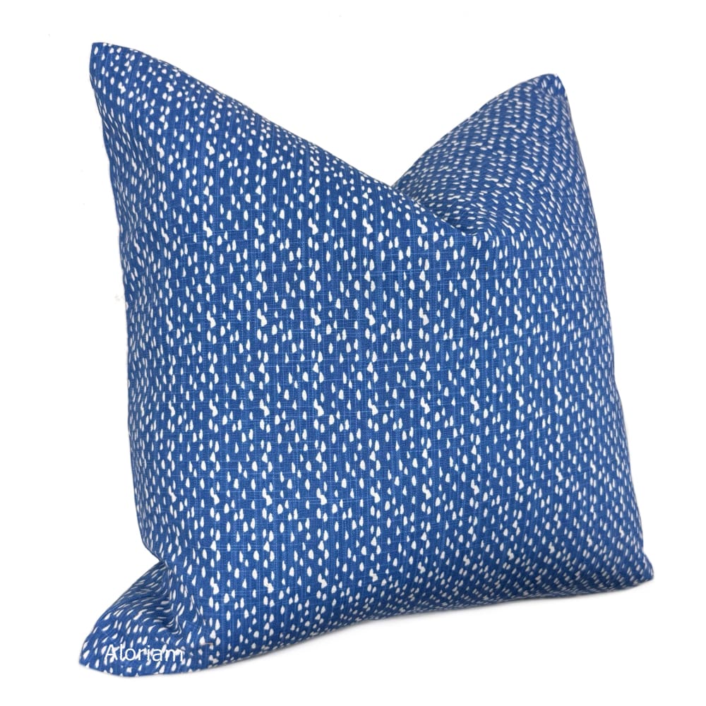 Dana Blue White Dots Modern Cotton Pillow Cover - Aloriam