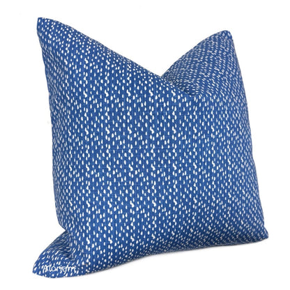 Dana Blue White Dots Modern Cotton Pillow Cover - Aloriam