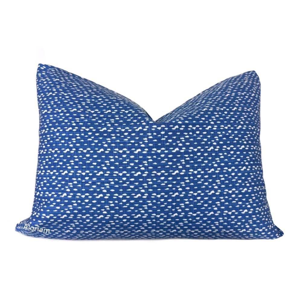 Dana Blue White Dots Modern Cotton Pillow Cover - Aloriam