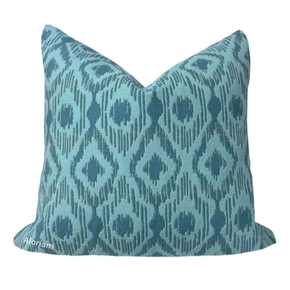 Drake Aqua Teal Blue Green Ethnic Pillow Cover Aloriam