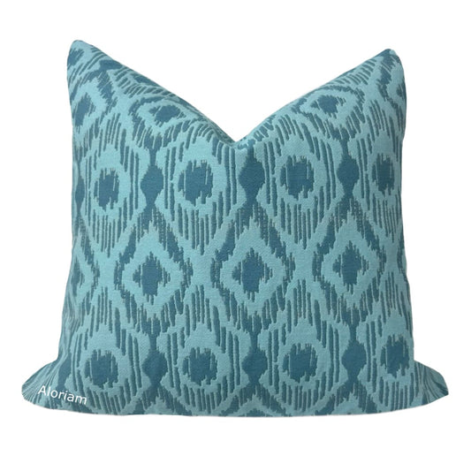Drake Aqua Teal Blue Green Ethnic Pillow Cover Aloriam