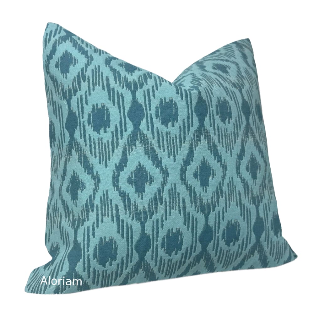 Drake Aqua Teal Blue Green Ethnic Pillow Cover Aloriam