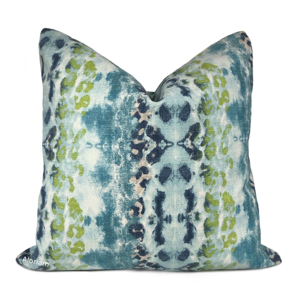 Eidele Blue Green Teal Abstract Print Pillow Cover - Aloriam