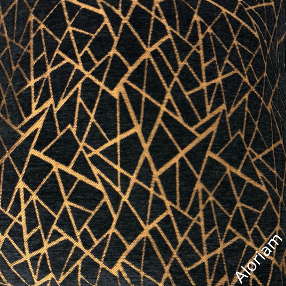 Fractal Black Copper Modern Geometric Chenille Pillow Cover - Aloriam